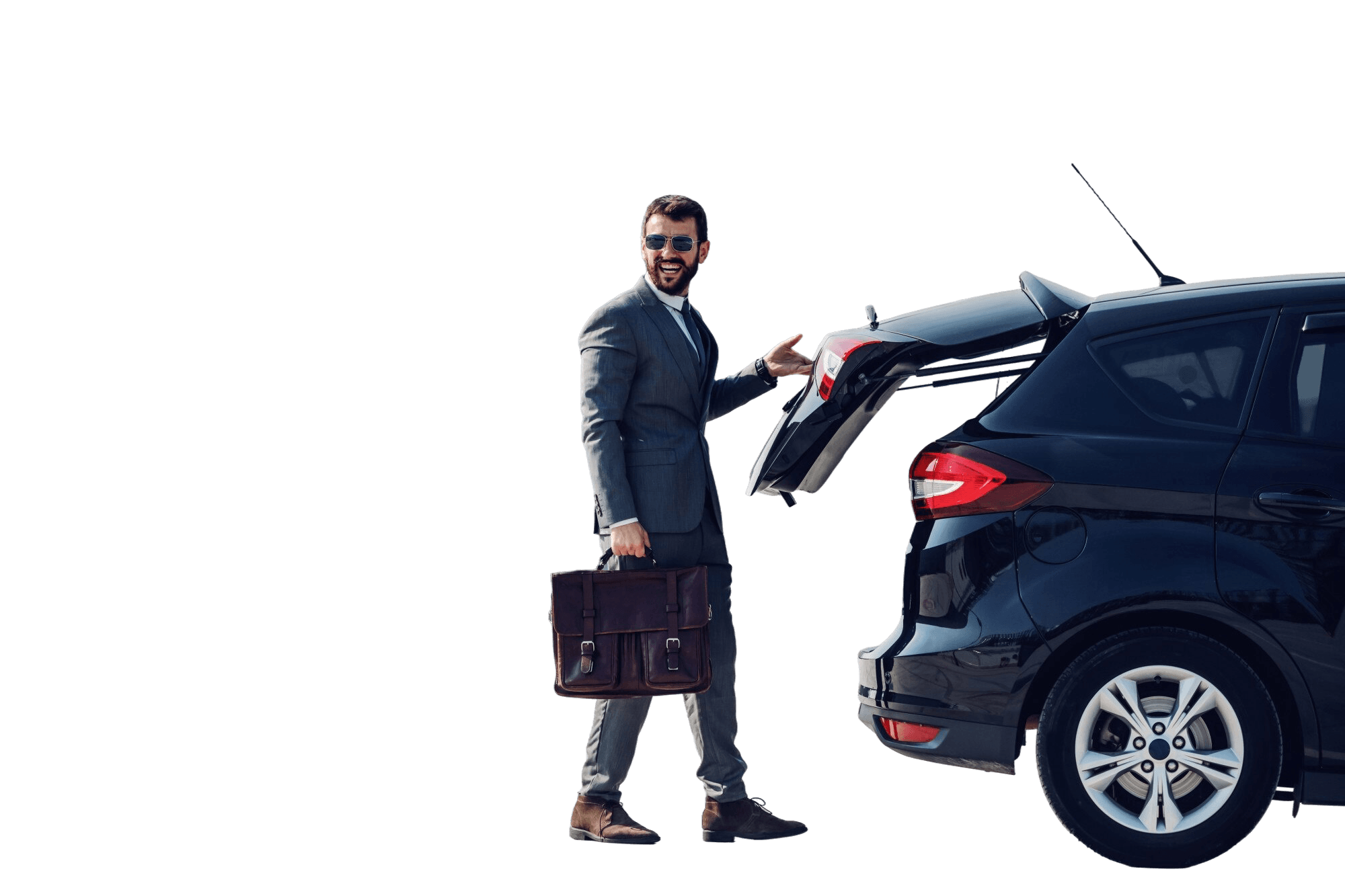 Customer collecting a car for self-drive rental